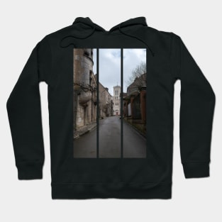 Vezelay Abbey is a Benedictine and Cluniac monastery in the Bourgogne-Franche-Comte. Cloudy winter day. (vertical) Hoodie